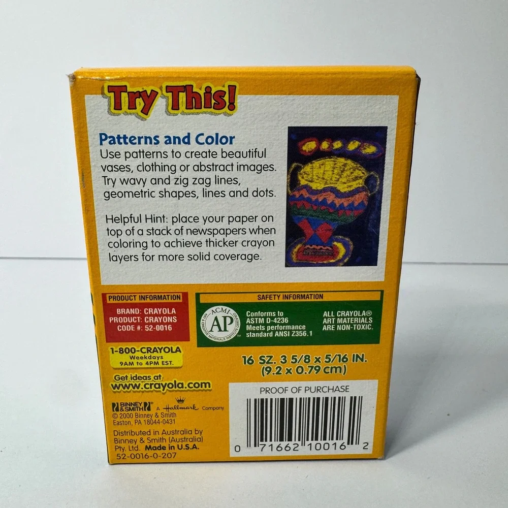 Vintage 2000 Crayola Crayons 16 Count Box‎ Binney & Smith Made in USA NEW in Box
